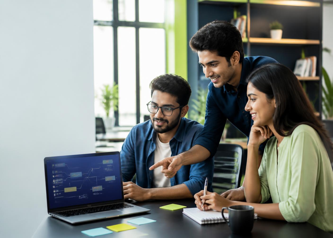 Indian learners collaborating on a practical AI workflow